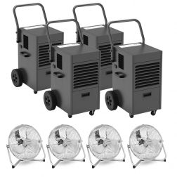 Paket: Estrich-Trocknung (für ca. 100m²) 4 Stk. Bautrockner 60l 4 Stk. Ventilatoren bei Bedarf auch Heizgeräte
